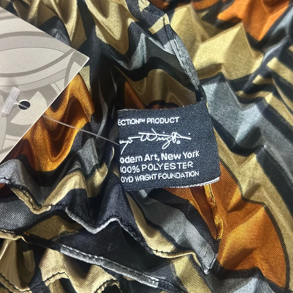 Frank Lloyd Wright Altar Screen Pleated Chevron Scarf Geometric Colorful NWT